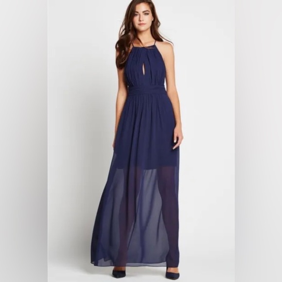 BCBGeneration Dresses & Skirts - BCBG Generation Halter Maxi Dress Navy Size Small